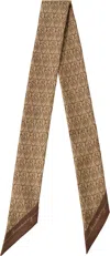 Burberry Beige Skinny B Shield Silk Scarf