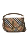 Burberry Small Messenger Check Shoulder Bag In Beige