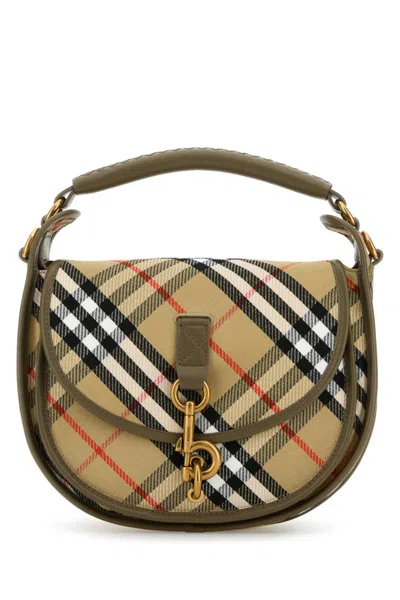 BURBERRY BEIGE SMALL B CLIP SHOULDER BAG