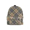 Burberry Check Pattern Backpack With Front Pocket In Purple