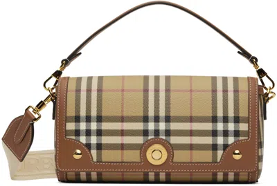 Burberry Beige Small Note Crossbody Bag In Briar Brown