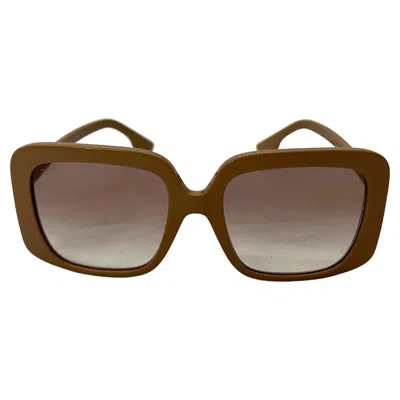 Pre-owned Burberry Beige Square Sunglasses In Brown