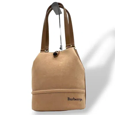 Pre-owned Burberry Beige Suede Handbag Shoulder Bag Tote Bag () In Sand