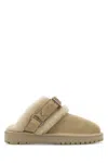 Burberry Chubby Mule In Suede And Beige Shearling