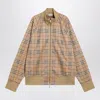 Burberry Beige Sweatshirt With Check Motif In Jacquard Men In Brown