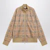 Burberry Beige Sweatshirt With Check Motif In Jacquard Men In Neutral