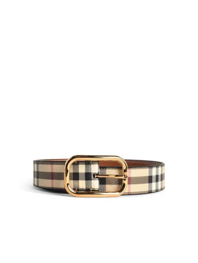 Burberry Beige Tela Belt Women In Brown