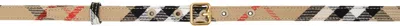 Burberry Beige Thin Check B Buckle Belt In Sand Ip Check