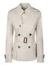 Burberry Beige Trench Coat With Pointed Collar In White