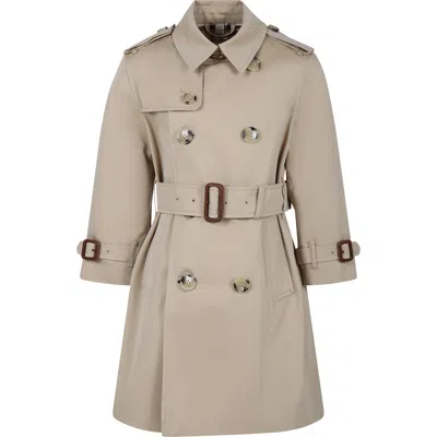 Burberry Beige Trench For Kids In Pink