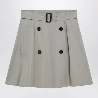 Burberry Beige Trench Mini Skirt In Gabardine In Gray
