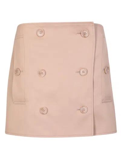 Burberry Beige Trench Miniskirt In Pale Nude