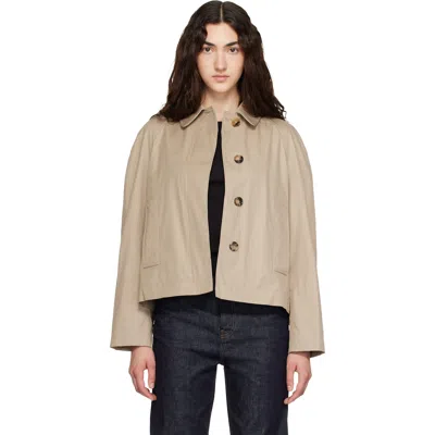 Burberry Beige Tropical Gabardine Jacket In Neutral