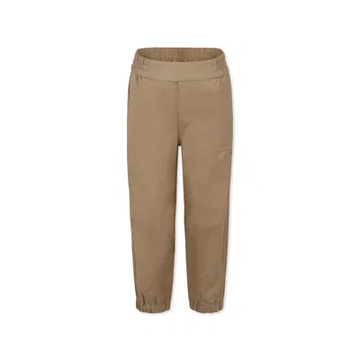 Burberry Kids' Beige Trousers For Boy With Equestrian Knight Logo