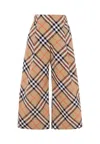 Burberry Beige Trousers For Girl With Check Vintage In Multi
