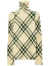 Burberry Check-pattern High-neck Jumper In Beige