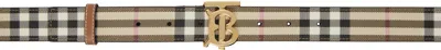 Burberry Beige Vintage Check Belt In Vcheck / Light Gold