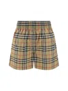 Burberry Audrey Check Cotton Shorts In Archive Beige Ip Chk