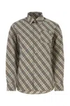 Burberry Check Cotton Shirt In Beige