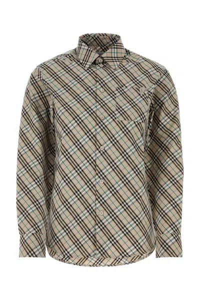 BURBERRY BEIGE VINTAGE CHECK COTTON SHIRT