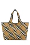 Burberry Ered\n\nmedium Checkered Tote In Beige