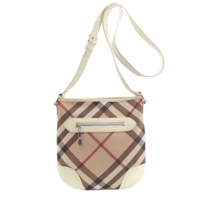 Pre-owned Burberry Beige White Pvc Shoulder Bag ()