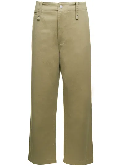 Burberry Beige Wide-leg Trousers In Cotton Man