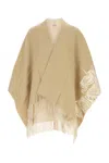 Burberry Fringe Detailing Wool Blend Cape