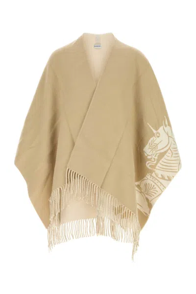 Burberry Beige Wool Blend Cape In Neutral