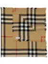 Burberry Vintage Check Wool Scarf In Beige