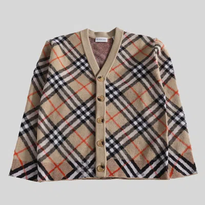 Burberry Kids' Beige Wool Knitwear In Brown