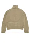 Burberry Beige High Neck Sweater In Green