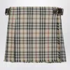 Burberry Beige Wool Mini Kilt With Check Pattern In Multi