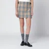 Burberry Beige Wool Mini Kilt With Check Pattern In Neutral