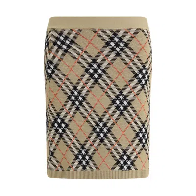 Burberry Women Archivio Check Miniskirt In Brown