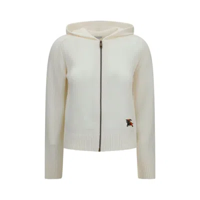 Burberry Beige Wool Oves Aries Hoodie In White