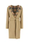 Burberry Checked-detail Wrap Coat In Brown