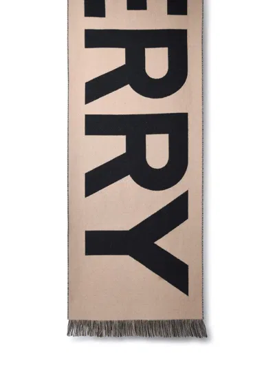 Burberry Beige Wool Scarf In Archive Beige