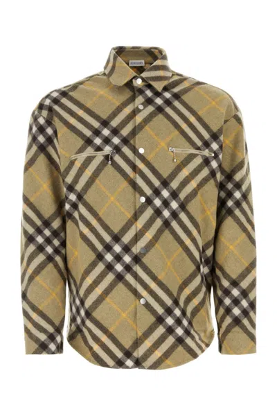 BURBERRY MEN BEIGE WOOL SHIRT