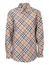 Burberry Ered Wool Blend Shirt In Linden Ip Check