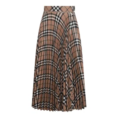 BURBERRY BURBERRY BEIGE WOOL SKIRT