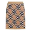 Burberry Embroidered Wool Blend Mini Skirt In Brown