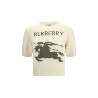 Burberry Beige Wool Sweatshirt In White