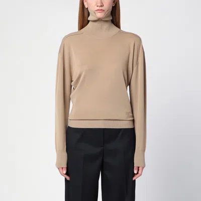 BURBERRY BURBERRY BEIGE WOOL TURTLENECK SWEATER