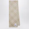 Burberry Beige/ecru Check Silk And Wool Scarf In Neutral