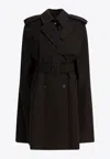 Burberry Belmont Cashmere Trench Cape In Brown