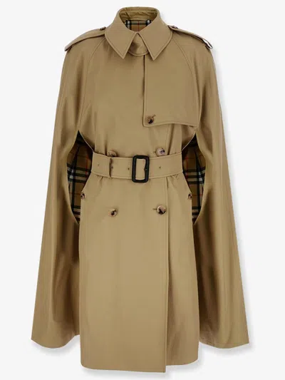 Burberry Belmont Trench Cape In Gabardine In Brown