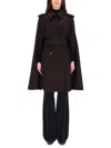 Burberry Cashmere Coat With Belted Waist And Epaulettes In Brown