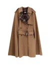 Burberry Women Belmont Virgin Wool Cape In Brown