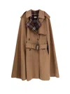 Burberry Belmont Virgin Wool Cape In Brown